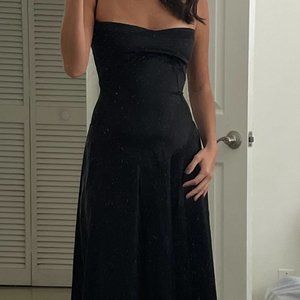 HOUSE OF CB 'Anabella' Black Lace Up Maxi Dress NWOT size M